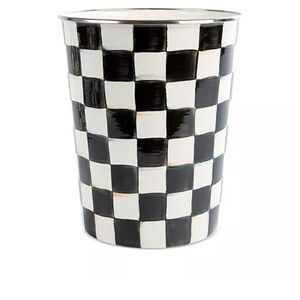 McKenzie-Child Checkered Black and White Wastebasket